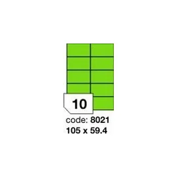 Samolepící etiketa Zelené fluo etikety Rayfilm R0130.8021F, 105x59,4 mm, 1.000 listů A4, 10000 etiket