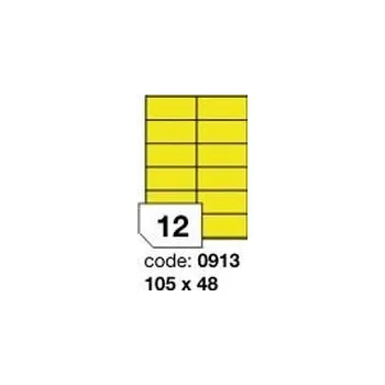 Samolepící etiketa Žluté fluo etikety Rayfilm R0131.0913F, 105x48 mm, 1.000 listů A4, 12000 etiket