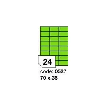 Samolepící etiketa Zelené fluo etikety Rayfilm R0130.0527A, 70x36 mm, 100 listů A4, 2400 etiket