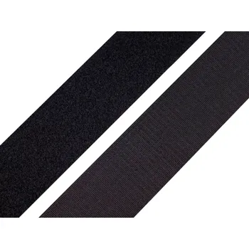 Suchý zip šíře 30mm černý komplet, barva Černá