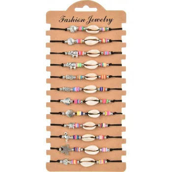 Náramek Náramek přátelství Bílá mušle - 12 ks sada (Výhodná SADA 12 ks )