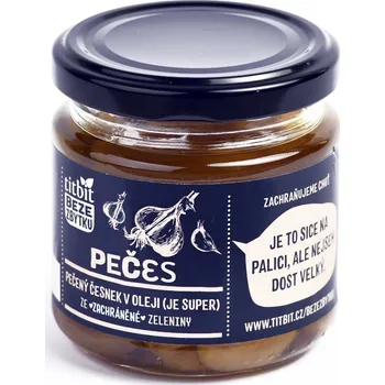 Hotové jídlo Pečes vegan – pečený česnek v oleji, 180g