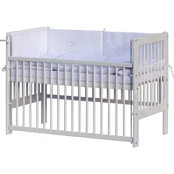 Dětská postýlka Dětská postýlka s kompletní výbavou Scarlett 120 x 60 cm - Péťa - bílá