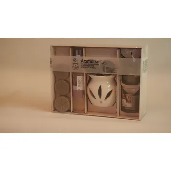 Aroma lampa Aromalampa-dárkový set- zeleno-hnědá bílá