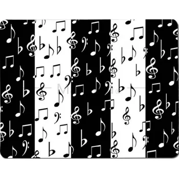 Podložka pod myš s hudebním potiskem černo bílé noty