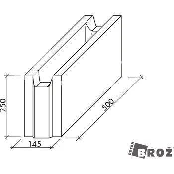 zdivo BETON Brož Tvárnice ztraceného bednění 500 x 150 x 250 mm