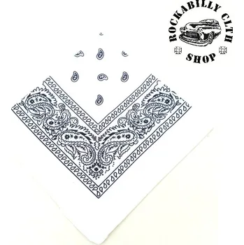 Šátek bandana bílý Rocka Oldschool White Pattern