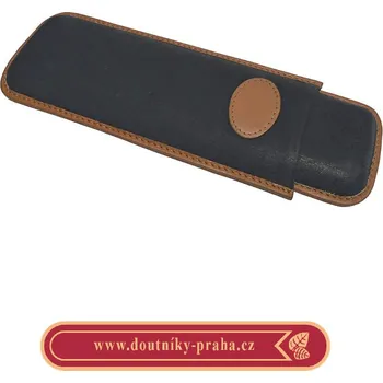 Penál Pouzdro na 2 doutníky Etue Double Corona, černohnědé, kožené