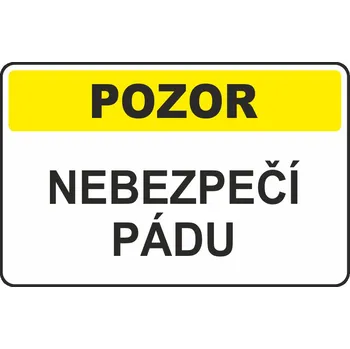 Nebezpečí pádu samolepící vinylová fólie 300x200 mm