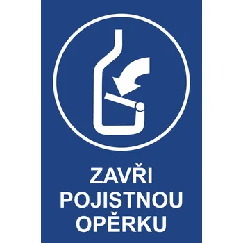 Zavři pojistnou opěrku UV tisk plast 5mm 600 x 400 mm