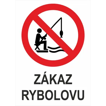 Zákaz rybolovu UV tisk plast 3mm 300x200 mm