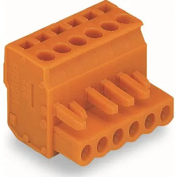 Elektronická součástka WAGO Konektor 232-405/026-000 1vodičový (zásuvka), úhlový CAGE CLAMP® 2,5 mm², oranžová 232-405/026-000