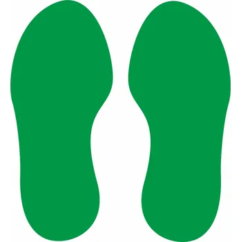 Podlahová značka - stopy zelená podlahové samolepky stopy 300x150 mm- 2ks