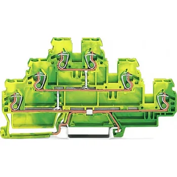 modulární přístroj a rozvaděč WAGO Svorka 870-557 třípatrová 6vodičová pro ochranný vodič 2,5 mm², zelenožlutá 870-557