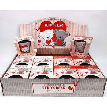 Svíčka Vonná svíčka Teddy Bear bílá 115g