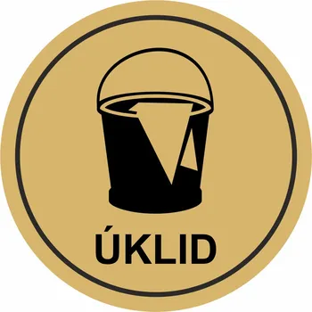 Speciální papír Úklid - zlatá mat samolepící vinylová fólie 90x90 mm