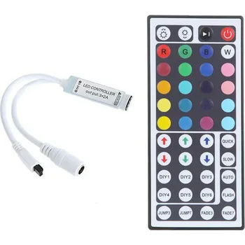 LED osvětlení IR ovladač a přijímač k RGB LED pásku 12A - 44 tlačítek mini (Ovládání pro RGB LED pásky mini)