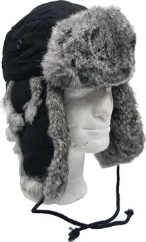 Čepice MFH Zimní beranice s králičí kožešinou černá