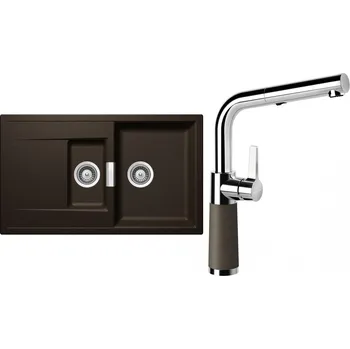 Granitový dřez Set Schock S8-7 (dřez Mono D-150 Bronze + baterie SC-540.120 Bronze)