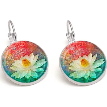 Náušnice Náušnice s francouzské háčky---Lotus (stříbrná barva)