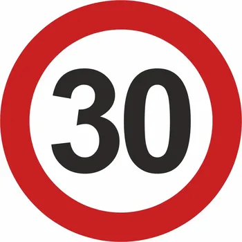 Dopravní značka Maximální povolená rychlost - 30 km/h UV tisk plast 5mm 500x500 mm
