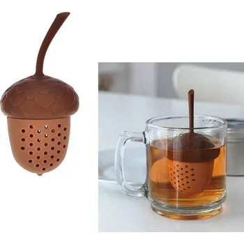 Cedník a síto Čajové sítko silikonové žalud Hnědá