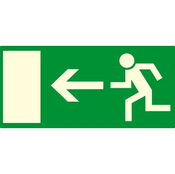 Fotoluminiscenční tabulka - únik vlevo fotoluminscenční samolepka 200x100 mm
