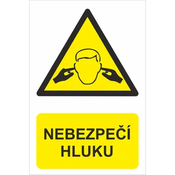 Nebezpečí hluku samolepka UV tisk 300x200 mm