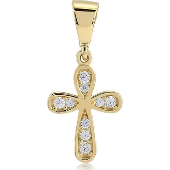 Přívěsek Lillian Vassago Zlatý přívěsek se zirkony křížek LLV11-GP094Y