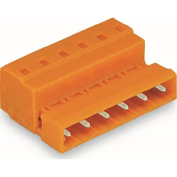 Elektronická součástka WAGO Konektor 731-635 1vodičový s pájecími piny CAGE CLAMP® 2,5 mm², oranžová 731-635