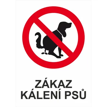Zákaz kálení psů UV tisk plast 3mm 300x200 mm
