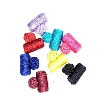 Manžetový knoflíček Manžetové knoflíčky textilní barevné levné uzlík, uzel, váleček, barel Bílá