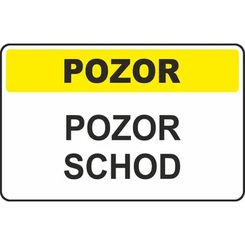 Pozor schod UV tisk plast 3mm 300x200 mm