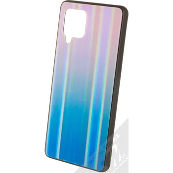 Pouzdro na mobilní telefon 1Mcz Aurora Glass Cover ochranný kryt pro Samsung Galaxy A42 5G měnivě růžová modrá (iridescent pink blu
