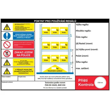 Pokyny pro využívání regálů UV tisk plast 3mm 400 x 300 mm