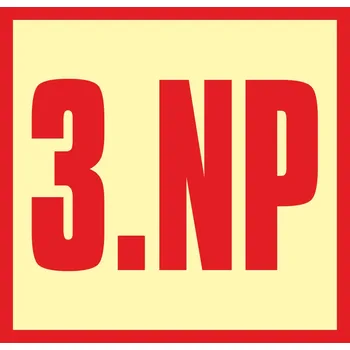 Značení schodiště - 3.NP fotoluminscenční plast 210x210 mm