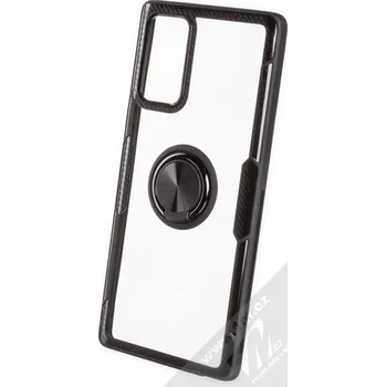 Pouzdro na mobilní telefon 1Mcz Carbon Clear Ring ochranný kryt s držákem na prst pro Samsung Galaxy Note 20 černá (black)
