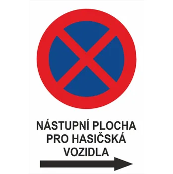 Dopravní značení Nástupní plocha - vpravo lisovaný plech 500 x 300 mm