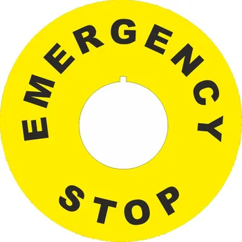EMERGENCY STOP samolepící vinylová fólie 60/ 22 mm-6ks