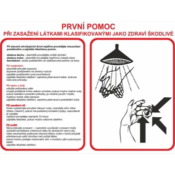 Pravidla první pomoci První pomoc při zasažení látkami klasifikovanými jako ZDRAVÍ ŠKODLIVÉ plast 0,5mm A3 (420 x 297 mm)