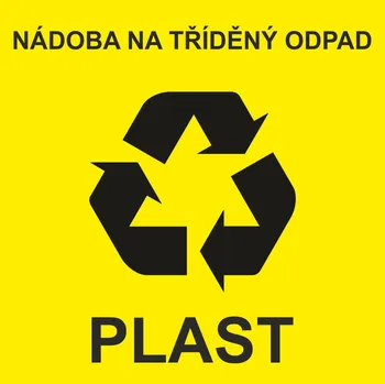 Nádoba na tříděný odpad - plast samolepící vinylová fólie 100 x 100 mm