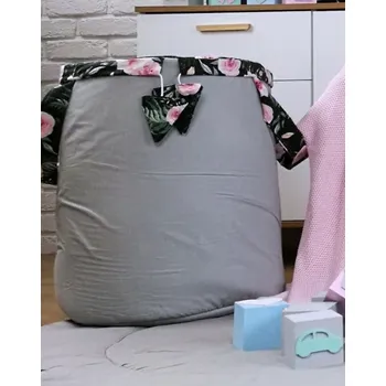 úložný prostor na hračky Dětský koš na hračky ZAHRADA - šedý/černý