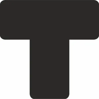 Značení Značení 5S - T černé podlahové samolepky T 125 x 125 mm 1ks