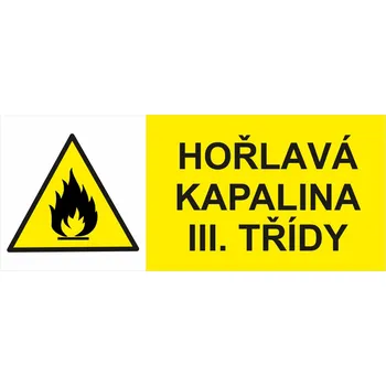 Hořlavá kapalina III. třídy samolepící vinylová fólie 210x70 mm