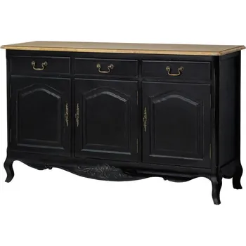 Komoda MAMBA masivní komoda Sorrento 06B, černá/zlatá