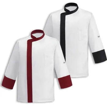 Gastro oděv Kuchařský rondon EGOchef BAND - černý / bordový lem Bílá - bordový lem,L E-2067003EL