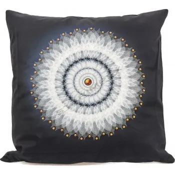 Duchovní literatura Povlak na polštář Mandala černá a bílá - 45x45cm