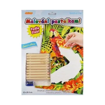 omalovánky MALOVÁNÍ PASTELKAMI - PAPOUŠCI