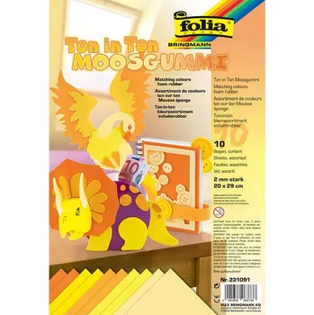Folia - Max Bringmann Pěnovka Moosgummi - 20 x 29 cm - Tón v tónu - ŽLUTÁ
