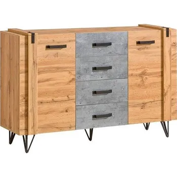 Komoda MAMBA komoda Loft 05, dub wotan/beton